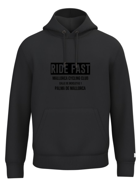 Hoodie RIDE FAST BLACK IN BLACK